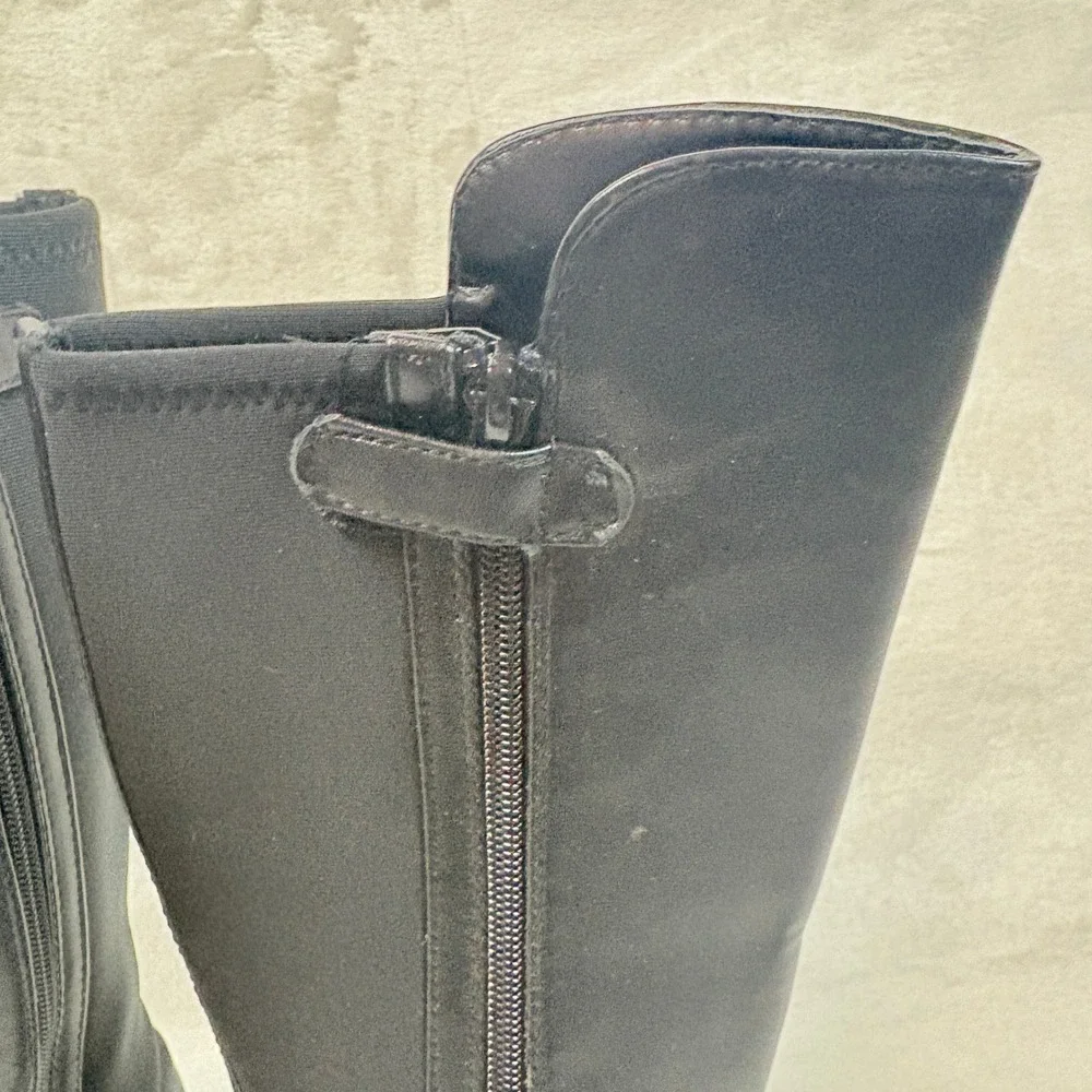 Stuart Weitzman 5050‎ Boot Kids Size 4 Black Good Tall Knee High Stretch Zip